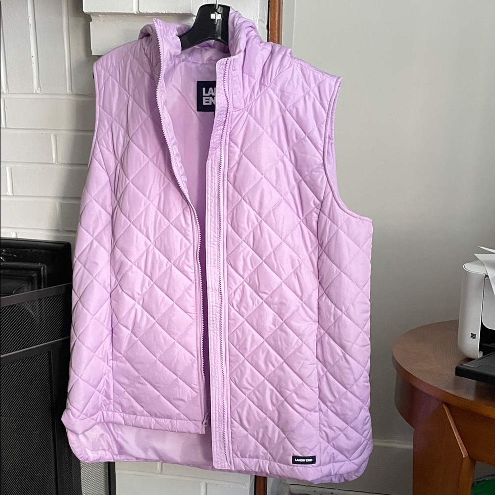 Lands' End Women's Lavender Quilted Vest